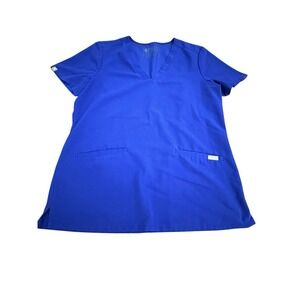 FIGS Technical Collection Size Small Casma Three Pocket Scrub Top Blue‎ #EE9-3